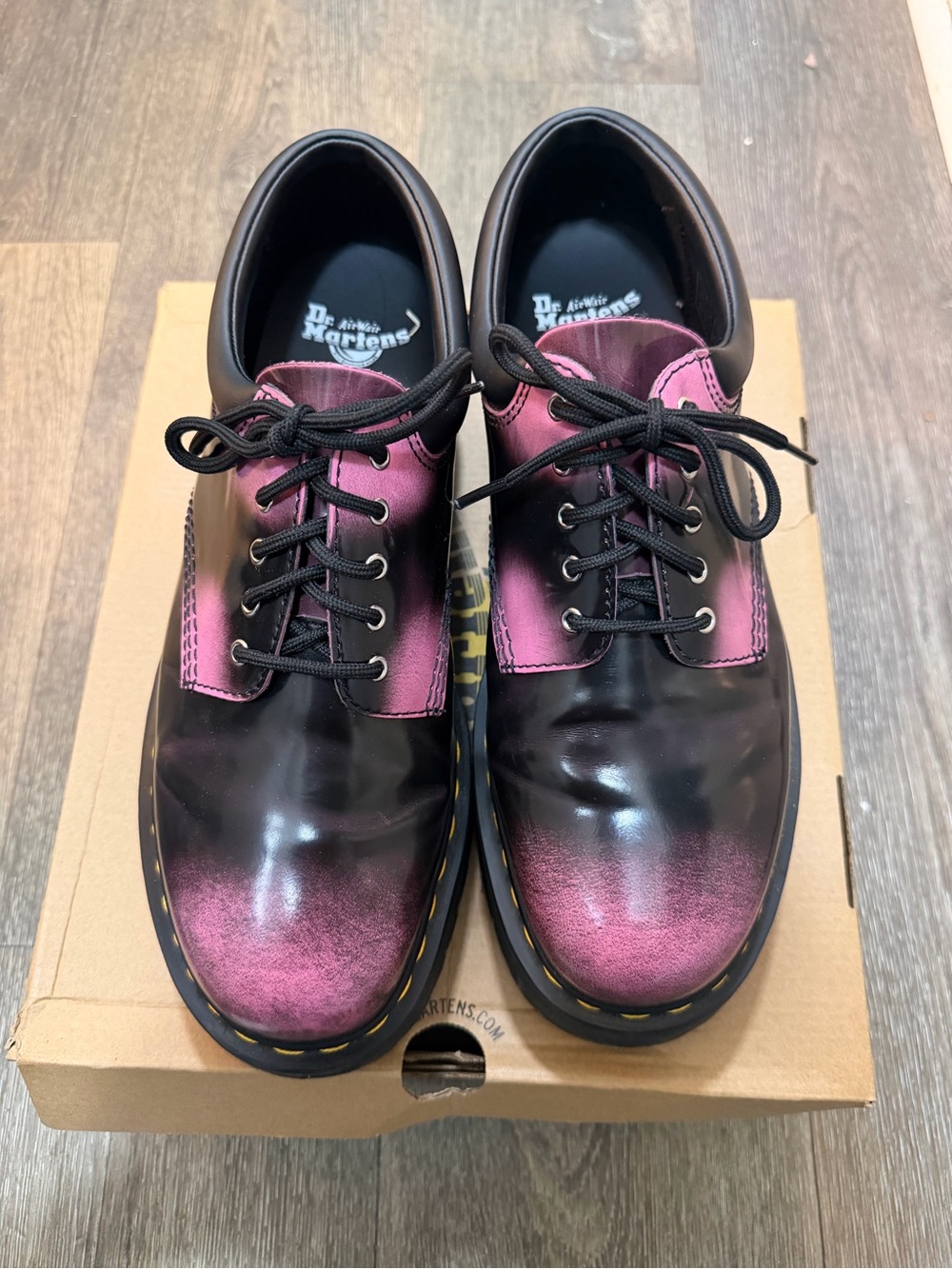 Dr. Martens Black with Pink Fade Oxford Shoes